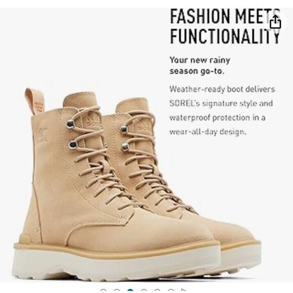 NWT Sorel Hi Line Lace Up Waterproof Platform Boots Suede Leather Women 9 $185 - Picture 1 of 8